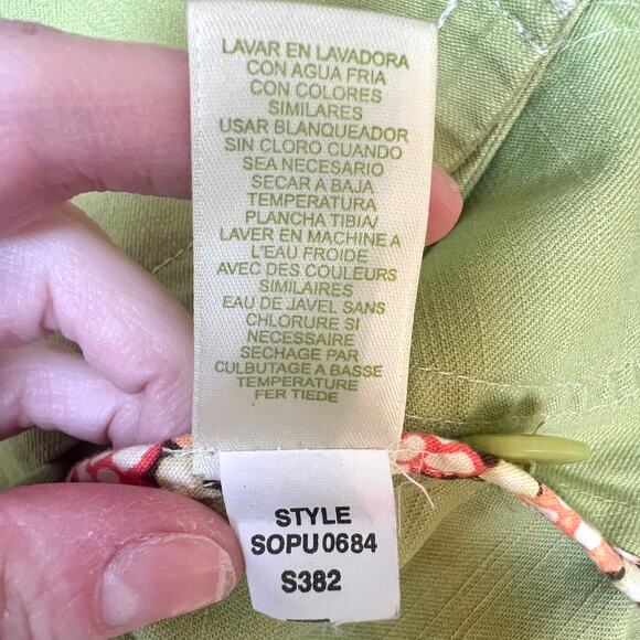 Sigrid Olsen Jacket Womens Size 4 Green Denim Stretch Pea Coat - Picture 9 of 9